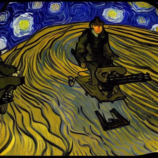 Image similar to go - pro view by vincent van gogh