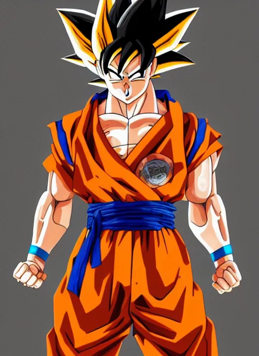 Image similar to goku as a character from league of legends, hyper detailed, digital art, overhead view, trending in artstation, studio quality, smooth render, unreal engine 5 rendered, octane rendered, art style by klimt and nixeu and ian sprigger and wlop and krenz cushart