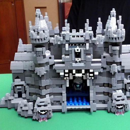 Image similar to castle greyskull from he - man made out of legos