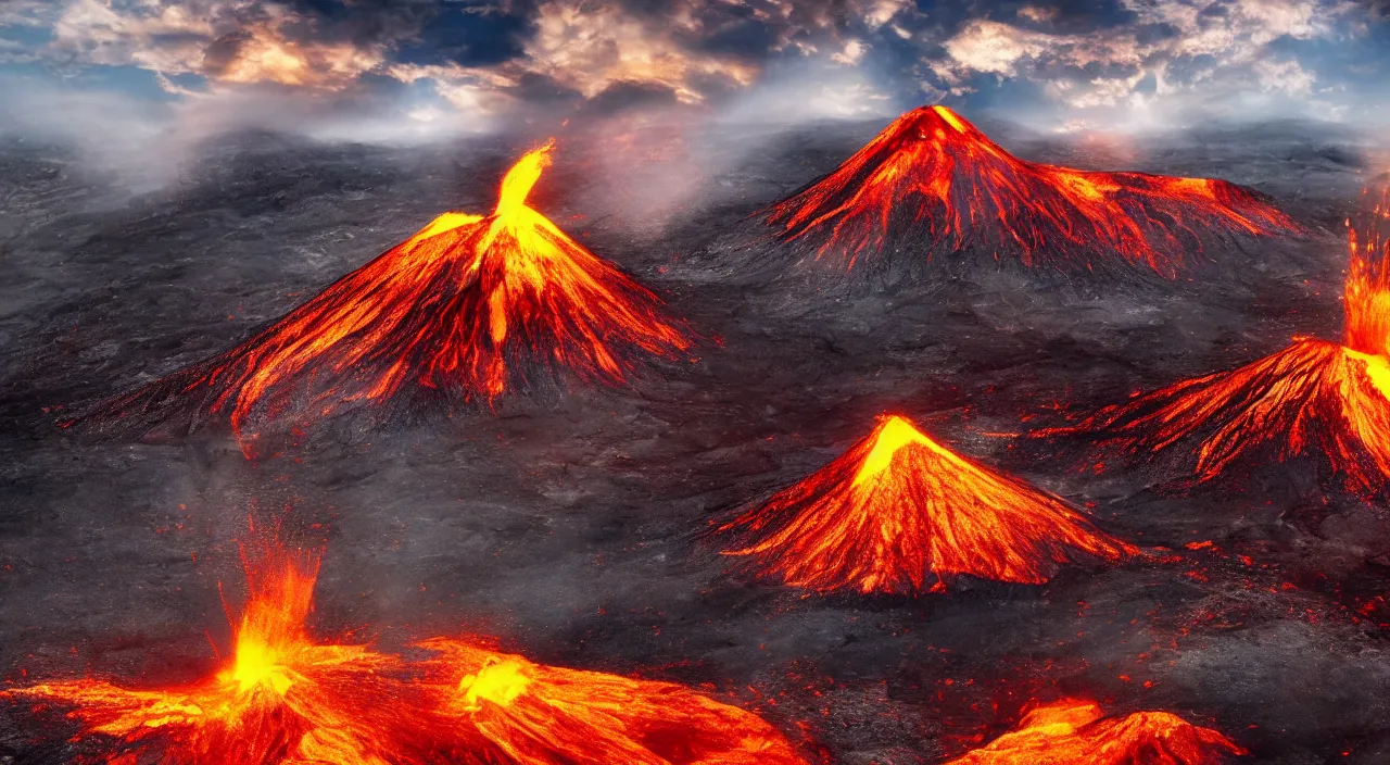 Prompt: majestic volcano landscape, high definition, high detail, 8k, photorealistic,