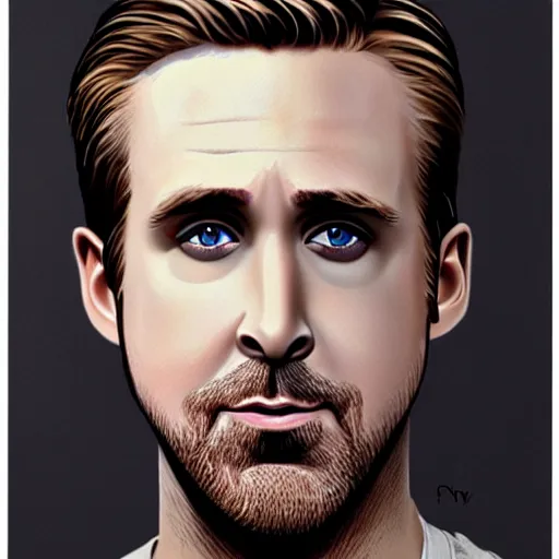 Prompt: realistic detailed face portrait, Ryan Gosling