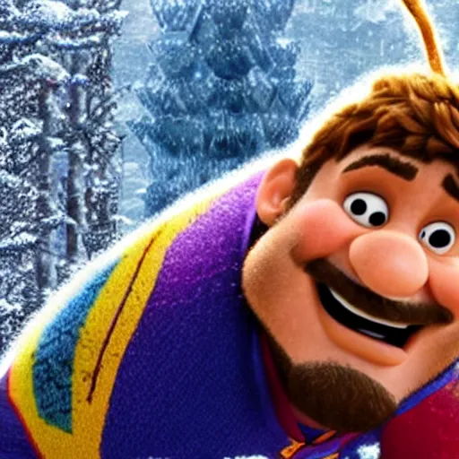 Image similar to film still of lebron james as a character in frozen