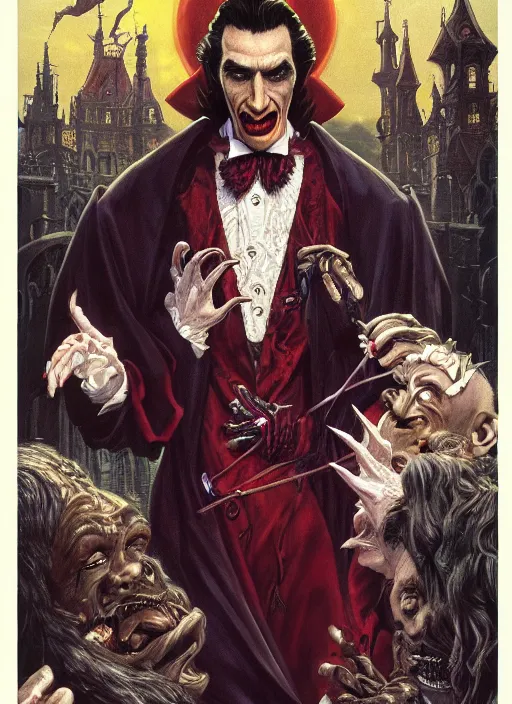 Image similar to Dracula muppet from Society (1989), intricate, highly detailed, centered, digital painting, artstation, concept art, smooth, sharp focus, illustration, artgerm, donato giancola, Joseph Christian Leyendecker, WLOP, Artgerm