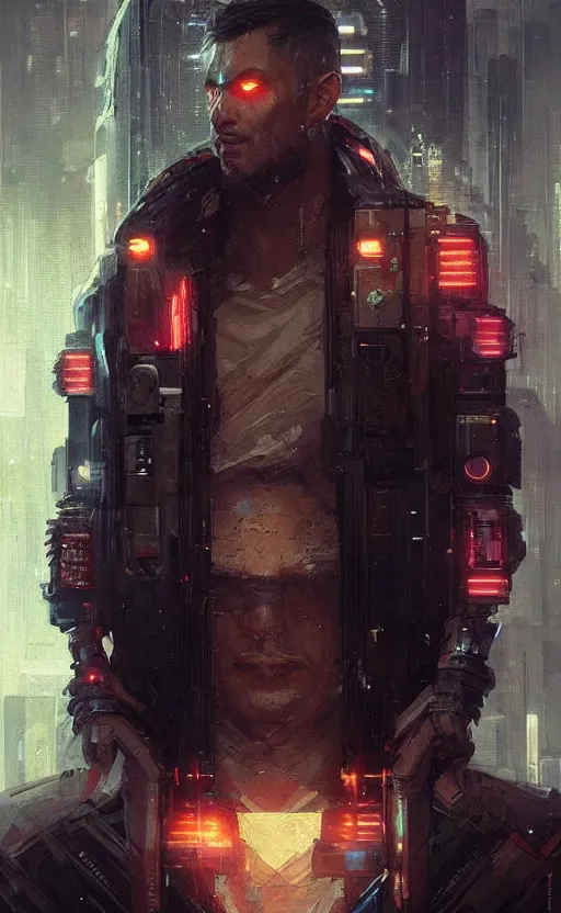 Prompt: « beautiful comic style portrait of cyberpunk king by greg rutkowski, very detailed »