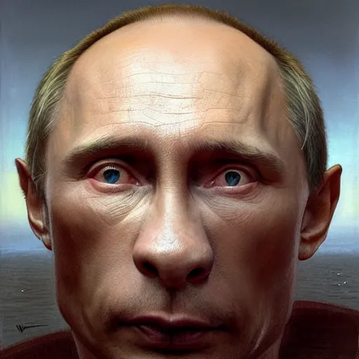 Image similar to vladimir putin, vladimir putin with pig nose, toothless mutant, horror, macabre by donato giancola and greg rutkowski and wayne barlow and zdzisław beksinski, realistic face, digital art