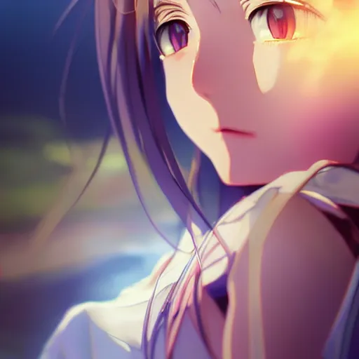 Image similar to photorealistic anime girl render, detailed face, colorful, atmosphere cinematic, by wlop, by ilyu kuvshinov, soft shadows, be concept art, super detailed, unreal engine 5, octane render, 8 k, super realistic, ufotable studio art style, global illumination, trending in pixiv, japanese light novel cover, visual novel