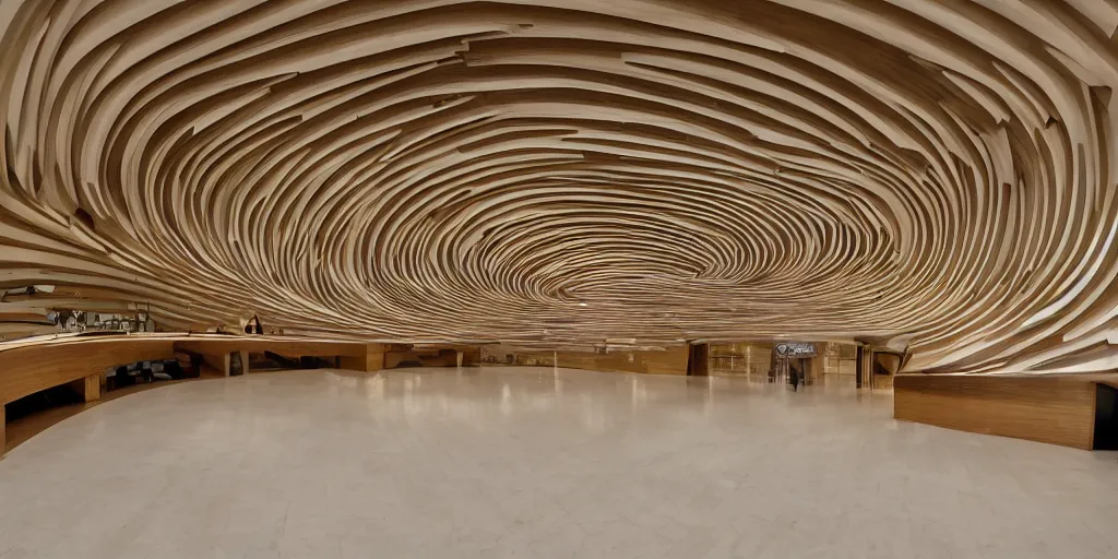 Image similar to smooth curvilinear museum interior