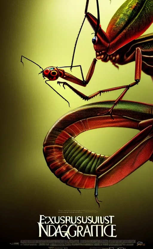 Image similar to exquisite imaginative creature poster art, like a bug, like a mantis, movie art, by lucusfilm, weta studio, 8 k, denoised, music poster