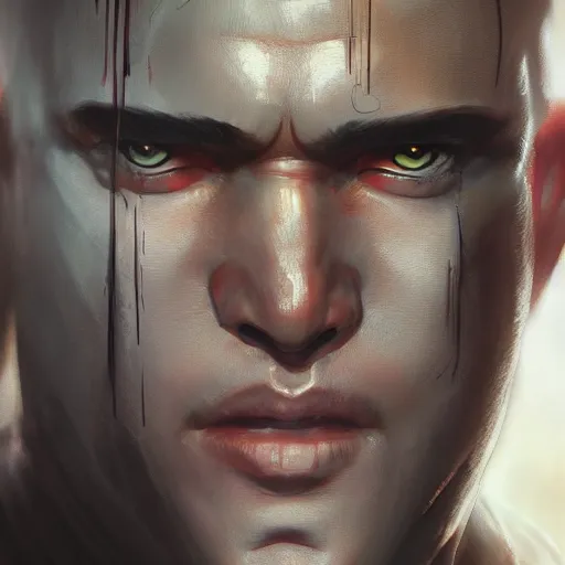 Image similar to ultra realistic portrait of guts from berserk extremely detailed, made by wlop and maxwell boas