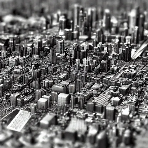 Image similar to cyperpunk city tilt shift