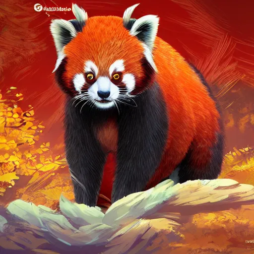 Image similar to highly detailed full body picture of a buddhist monk red panda in the style of Studio Ghibli, concept art, digital art, studio lightning, bright colors, intricate, masterpiece, photorealistic, hiperrealistic, sharp focus, high contrast, intricate, Artstation HQ, DeviantArt trending, 4k UHD, Unreal Engine 5