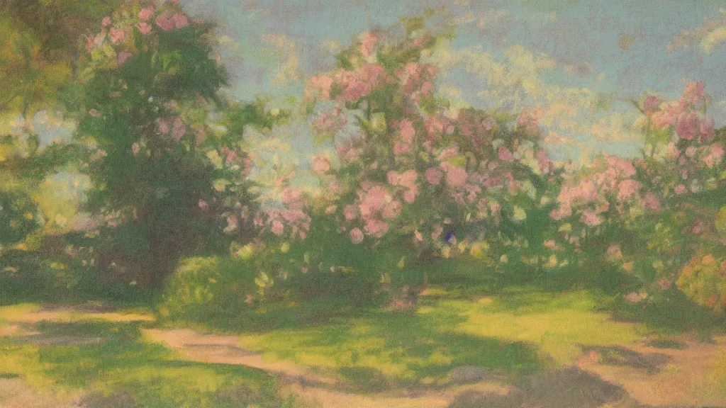 Prompt: loose painting of a beautiful peaceful whimsical landscape, overexposed, pastel colors, influenced by art nouveau, by john duval and sargent