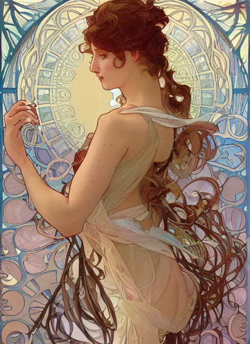 Image similar to romance book cover illustration art by artgerm alphonse mucha, wlop