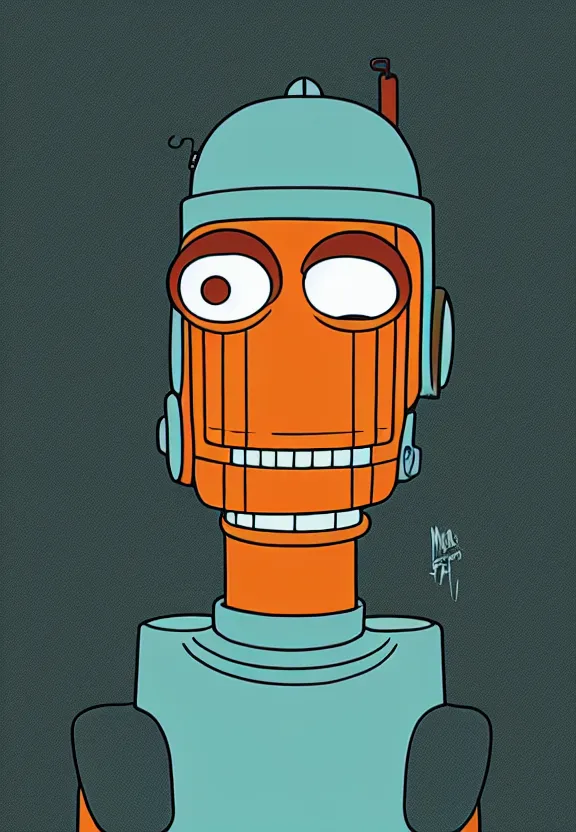 Image similar to portrait of bender from futurama, looking at camera, extremely detailed, digital painting, artstation, concept art, smooth, sharp focus, illustration, ambient lighting, art by matt groening, futurama artstyle