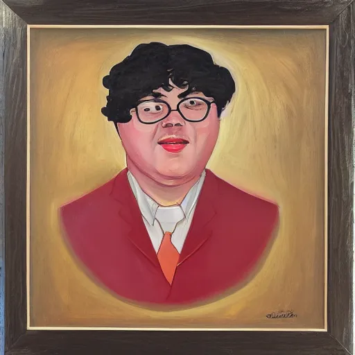 Prompt: chonky genius portrait