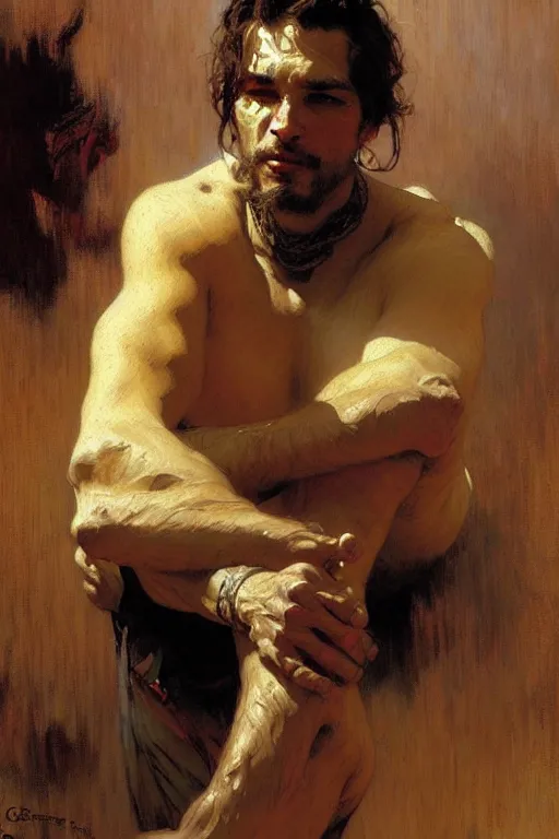 Image similar to attractive man, painting by gaston bussiere, craig mullins, greg rutkowski, alphonse mucha