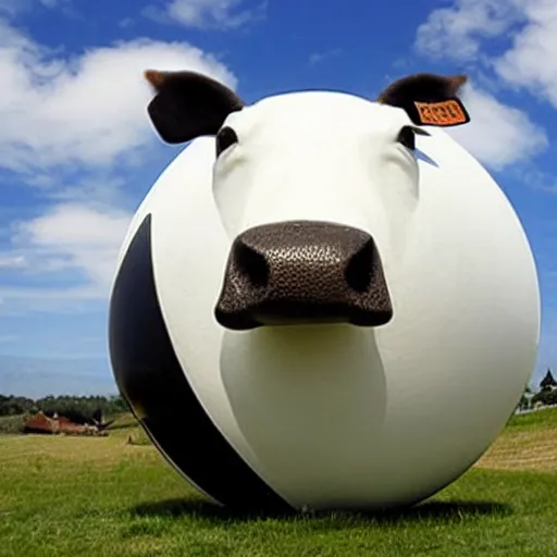 Prompt: a sphere that looks like a cow