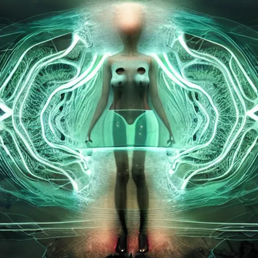 Image similar to surreal ethereal digital consciousness ai, ultra - hd