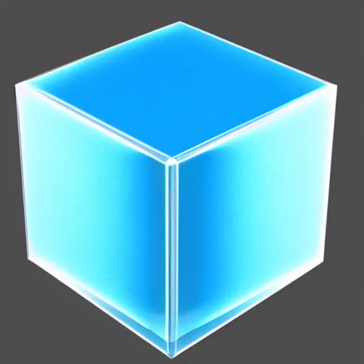 Prompt: a 3d render of a cube made of frosted glass