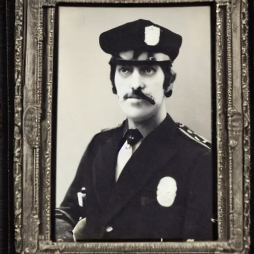 Image similar to photo portrait of a policeman photo by Diane Arbus and Louis Daguerre