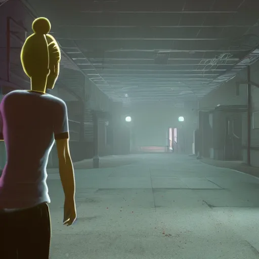 Image similar to playstation 5 screenshot of silent hill, rick and morty