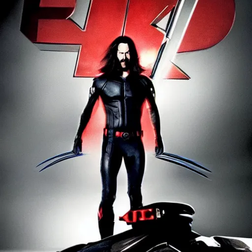 Image similar to keanu reeves as x men wolverine, marvel movie