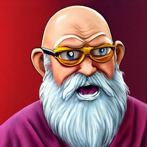 Prompt: Master Roshi from Dragon Ball as a real human, photorealistic
