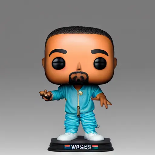 Image similar to kanye west [ holding ]!! a [ grimes funko pop ]!!, trending on artstation, 4 k photorealism, 4 k quality