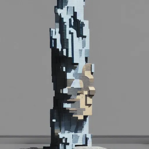 Prompt: Glitch aesthetic styled statue