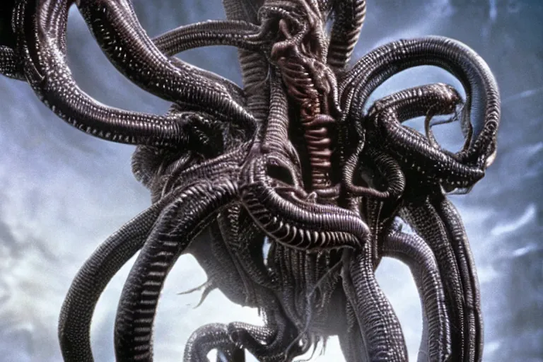 Image similar to Medusa in Aliens (1986), highly detailed, high quality, HD, 4k, 8k, Canon 300mm, professional photographer, 40mp, lifelike, top-rated, award winning, realistic, sharp, no blur, edited, corrected, trending