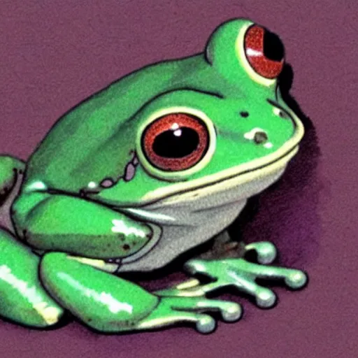 Image similar to mystic photo of the frog, studio ghibli, beautiful, crisp