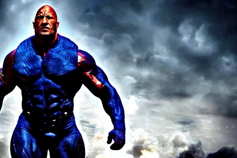 Prompt: film still of Dwayne Johnson as Apocalypse in new X-men movie, 4k