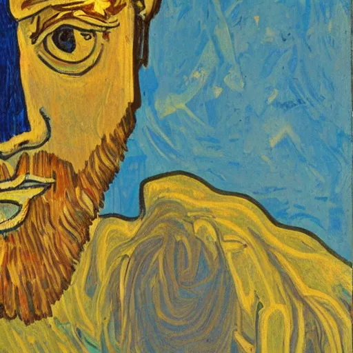 Image similar to God as a being of pure light in the style of van gohg