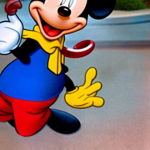 Image similar to mickey mouse smoking a cigar with donald duck after a long day