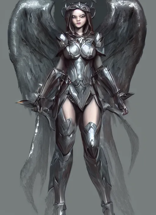 Prompt: concept art. angel knight girl. artstation trending. highly detailed