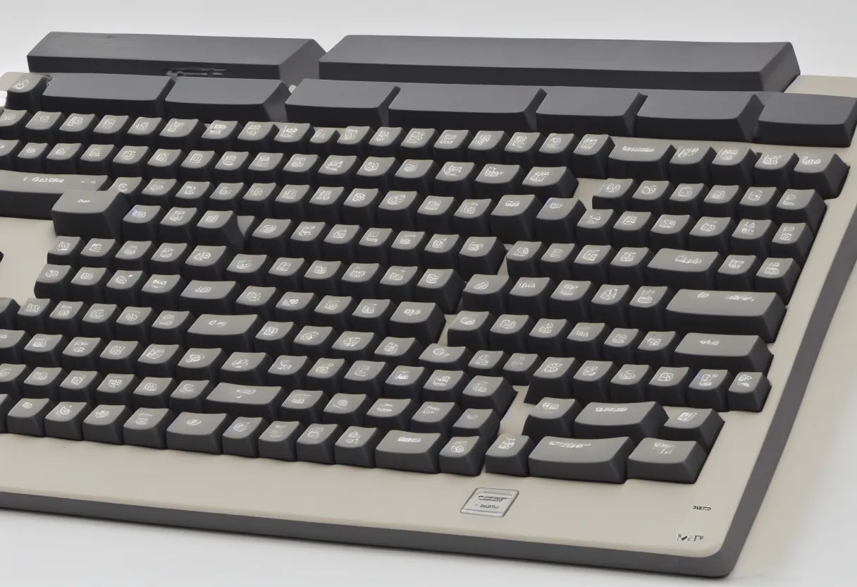 Image similar to the Atari 800 extra wide edition with over 500 keys on its keyboard