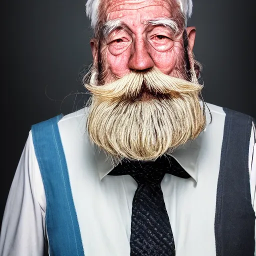 Image similar to a portrait of a wood-carved, painted, pastel colored, wooden, old-age, grumpy ship captain, white beard and mustache, pastel black uniform, tobacco pipe on his mouth, looking straight at the camera, children's toy, studio lighting, sharp