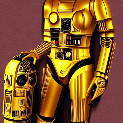 Image similar to portrait of c - 3 p 0 by greg ruthkowski