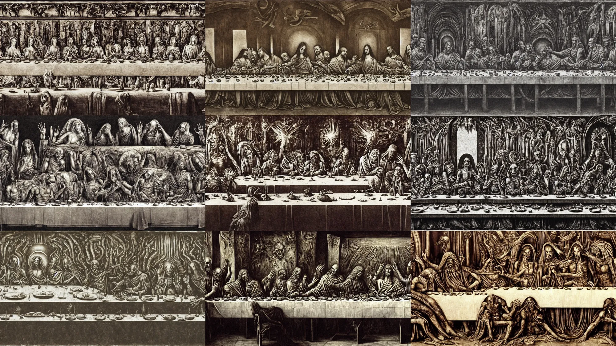 Prompt: the last supper by H.G. Giger