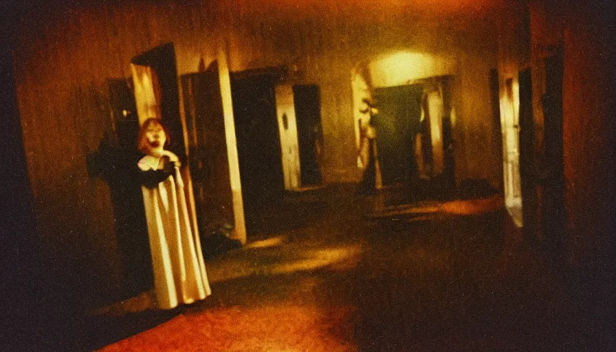 Prompt: a 7 0 s film still from a horror movie of a southern gothic exorcism, kodachrome, cinecolor, cinestill, film grain, film texture, retro, cinematic, high resolution, photorealism,