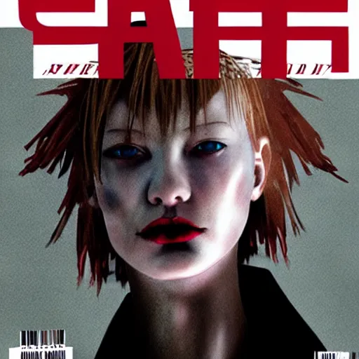 Image similar to silent hill, fashion magazine cover