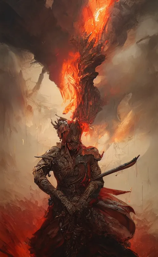 Prompt: close view of sword, flames, show room background, front game card, drark, marvel comics, dark, intricate, highly detailed, smooth, artstation, digital illustration by ruan jia and mandy jurgens and artgerm and wayne barlowe and greg rutkowski and zdislav beksinski