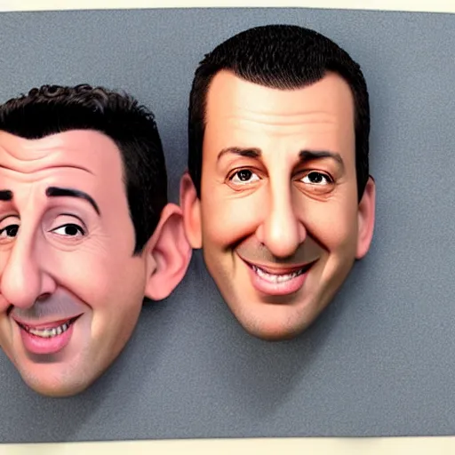 Prompt: a lifelike accurate 3 d render caricature drawing of adam sandler