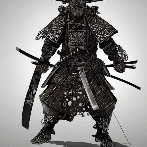 concept art of a dnd samurai wielding a katana, | Stable Diffusion ...