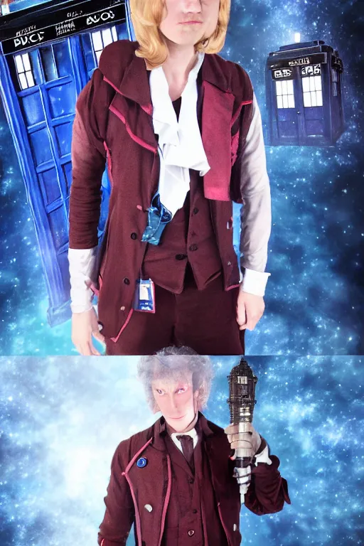 Prompt: doctor who cosplay convention, photorealistic, highly detailed,