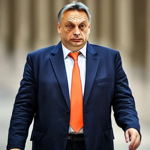 Image similar to Viktor Orban as a skinny man