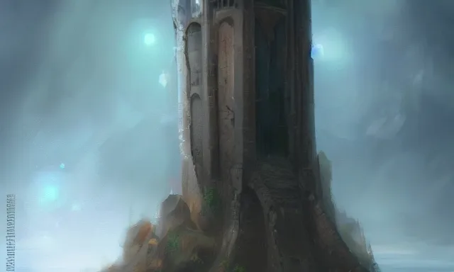 Image similar to Skinny onyx tower, skinny ivory tower, fantasy magic, oil painting, digital art, illustration, wide angle, fine details, cinematic, 4k, concept art