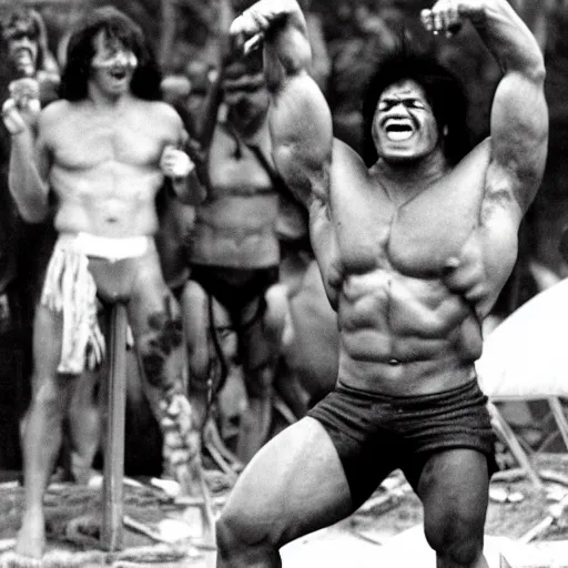 Image similar to hulk performing at woodstock