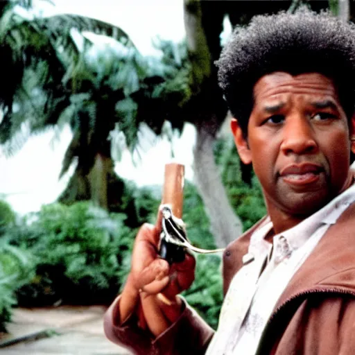 Image similar to film still of denzel washington playing ace ventura