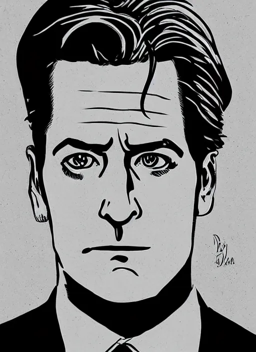 Prompt: portrait of kyle maclachlan as dale cooper by becky cloonan